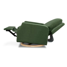 M22287FGVLB,Namesake,Crewe Recliner and Swivel Glider in Forest Green Velvet w/Light Wood Base