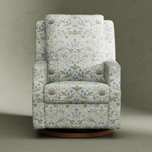 M22287TTFTDB,Namesake,Crewe Recliner and Swivel Glider in Strawberry Thief in Fig &Thyme w/Dark Wood Base