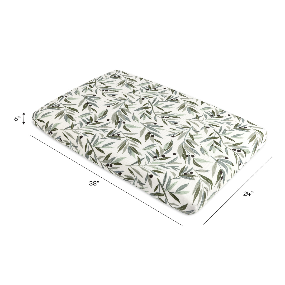 Mini Crib Sheet in GOTS Certified Organic Muslin Cotton - dimensions