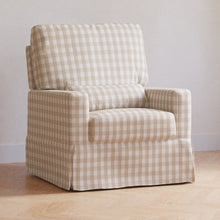 M21787TGH,Crawford Pillowback Comfort Swivel Glider in Tan Gingham