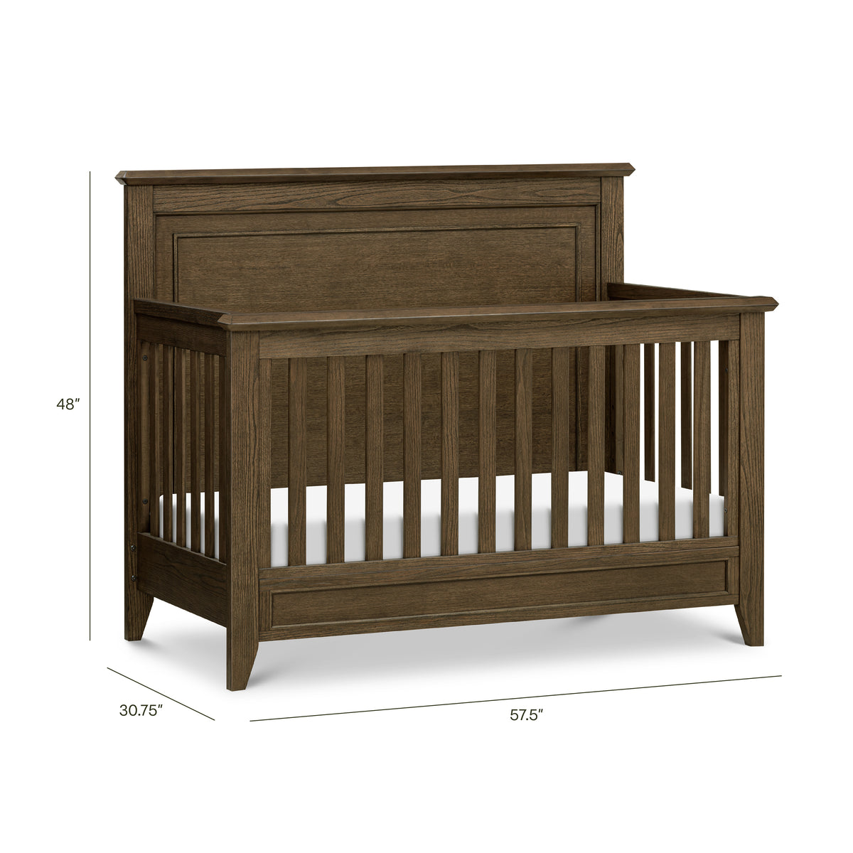 Barrow Rustic 4-in-1  Convertible Flat Top Crib - dimensions