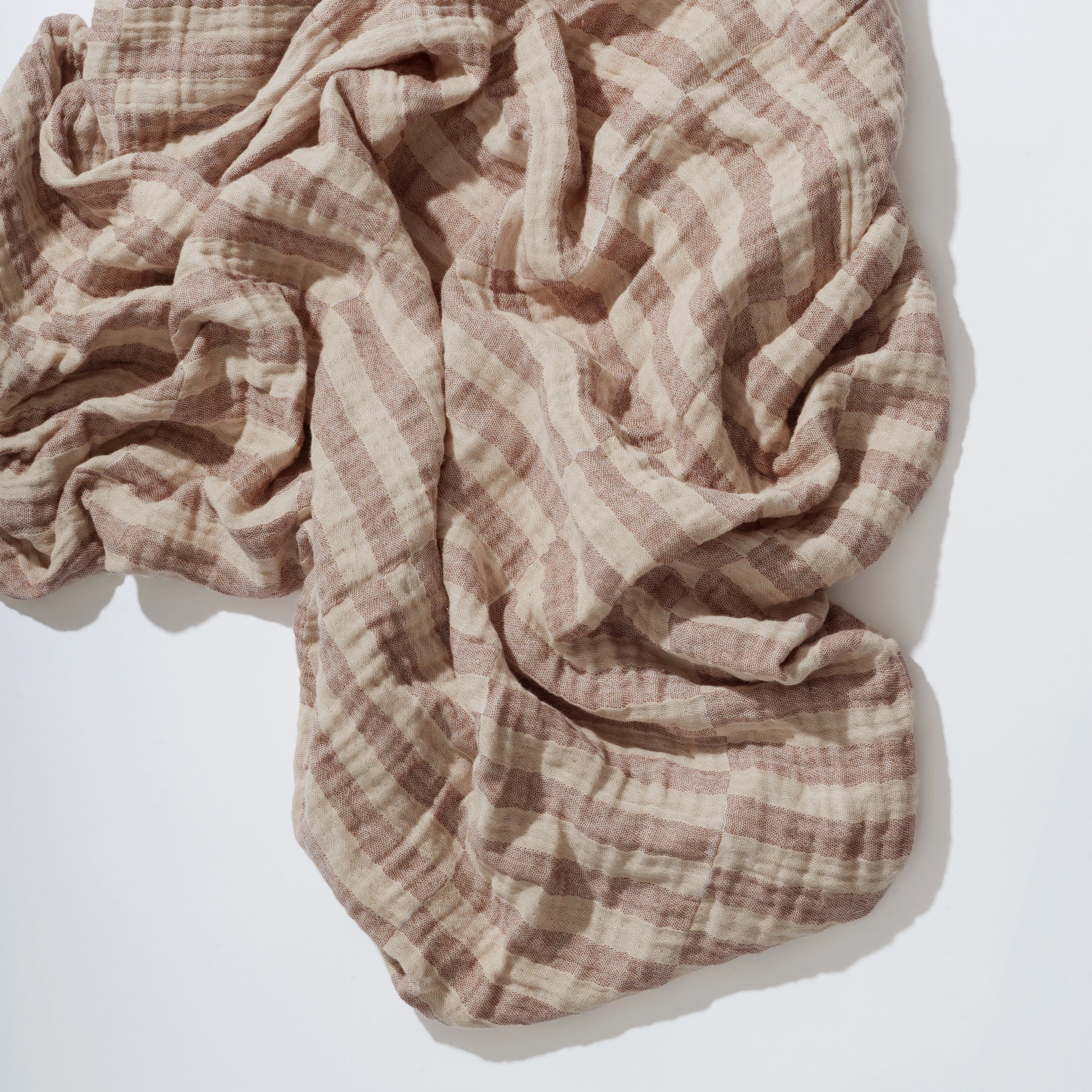 T30635,Babyletto,Cocoa Stripe Muslin Crib Sheet in GOTS Certified Organic Cotton