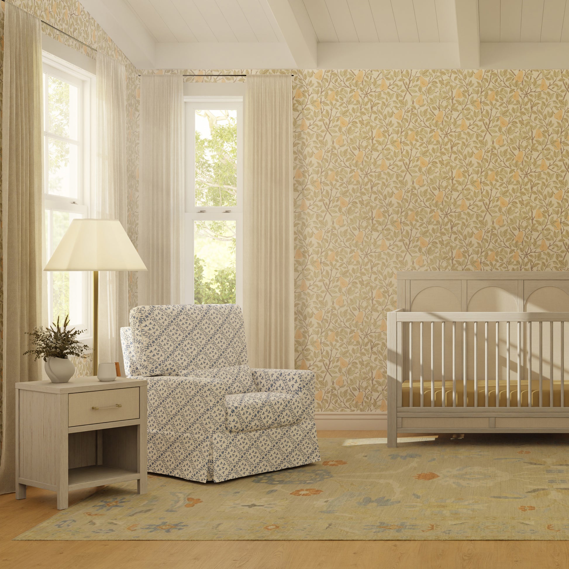 M24860WDFPEW,Namesake,Eloise Nightstand  Assembled in White Driftwood and Performance Pearl Eco-Weave