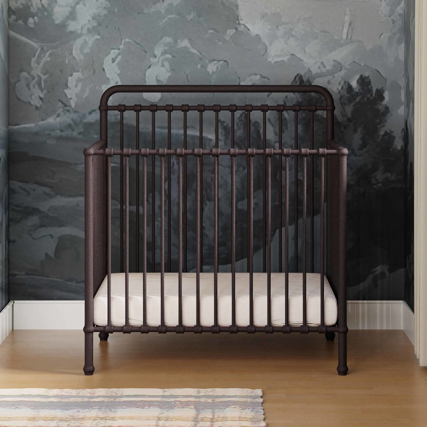 M15398UR,Namesake,Winston 4-in-1 Convertible Mini Crib in Vintage Iron