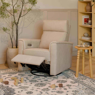 M17186PBEW,Namesake,Willa Plus Power Glider Recliner w/ Power Headrest in Performance Beach Eco-Weave
