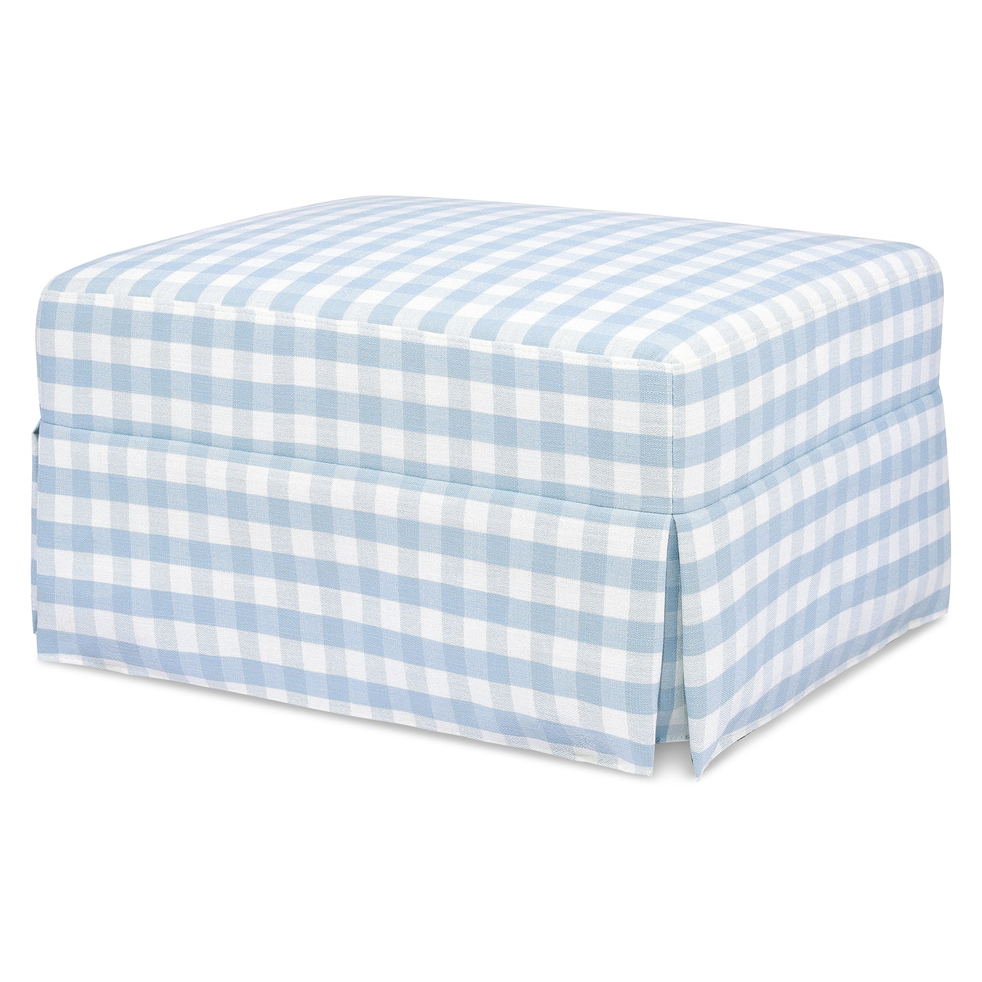 M21785BGH,Namesake,Crawford Gliding Ottoman in Blue Gingham