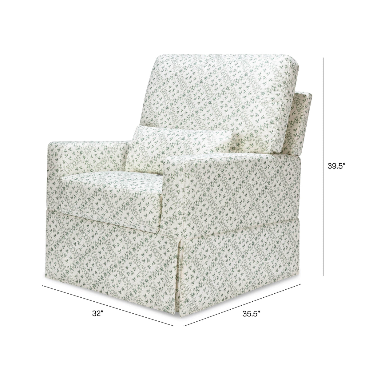Sarah Flint x Namesake Crawford Swivel Glider in Eco-Performance Fabric | Water Repellent & Stain Resistant - dimensions