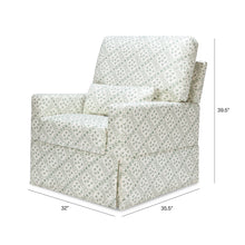 M21787GLT,Namesake,Sarah Flint x Namesake Crawford Swivel Glider in Green Lattice Performance Eco-Weave