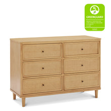 M23716HYHC,Namesake,Marin with Cane 6 Drawer Assembled Dresser in Honey and Honey Cane
