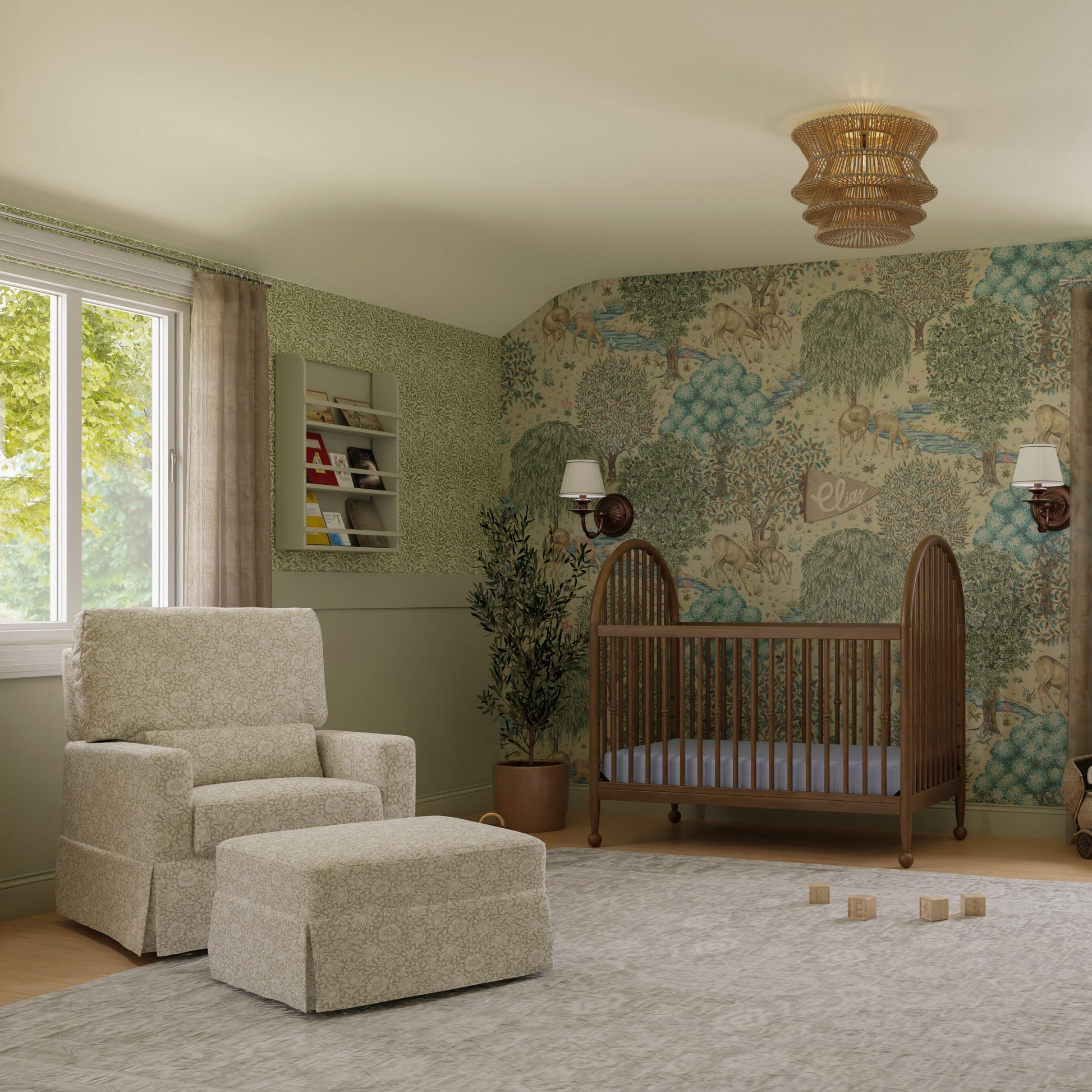 M21787MA,Namesake,Crawford Pillowback Comfort Swivel Glider in Mallow in Ash