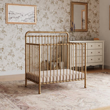 M15398VG,Namesake,Winston 4-in-1 Convertible Mini Crib in Vintage Gold