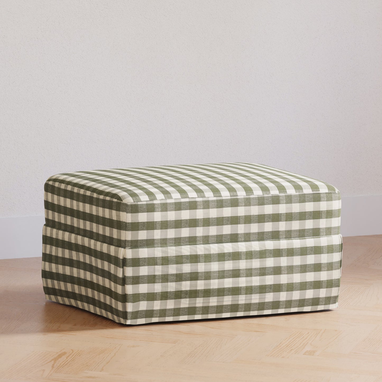 M21785GGH,Namesake,Crawford Gliding Ottoman in Green Gingham