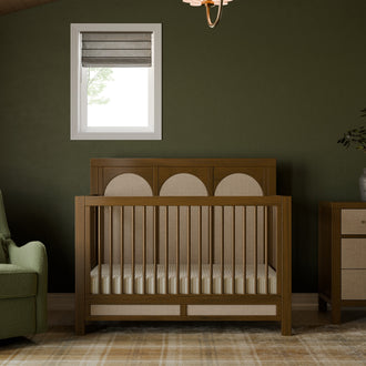 M24801NLPSEW,Namesake,Eloise 4-in-1 Convertible Crib in Natural Walnut & Performance Sand Eco-Weave