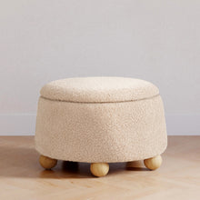 M30985CSGHF,Namesake,Tuffet Storage Ottoman in Chai Shearling w/Honey Ball Feet