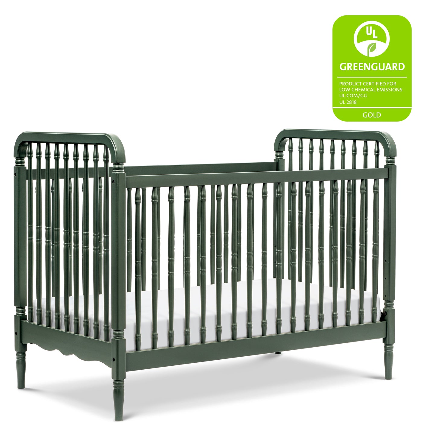 M7101FRGR,Namesake,Liberty 3-in-1 Convertible Spindle Crib w/Toddler Bed Conversion Kit in Forest Green