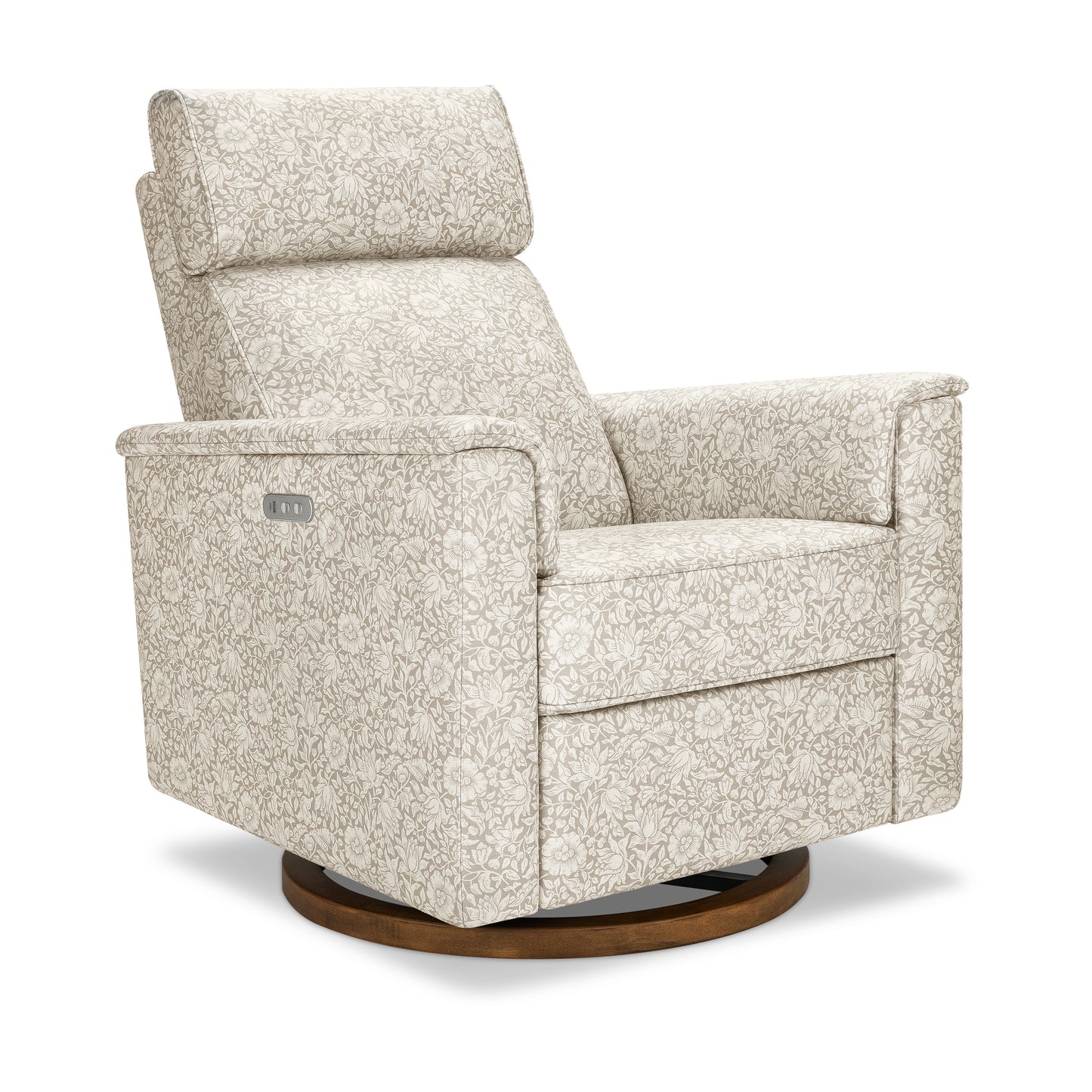 M17186MADB,Namesake,Willa Plus Power Glider Recliner w/ Power Headrest in Mallow in Ash w/ Dark Wood Base
