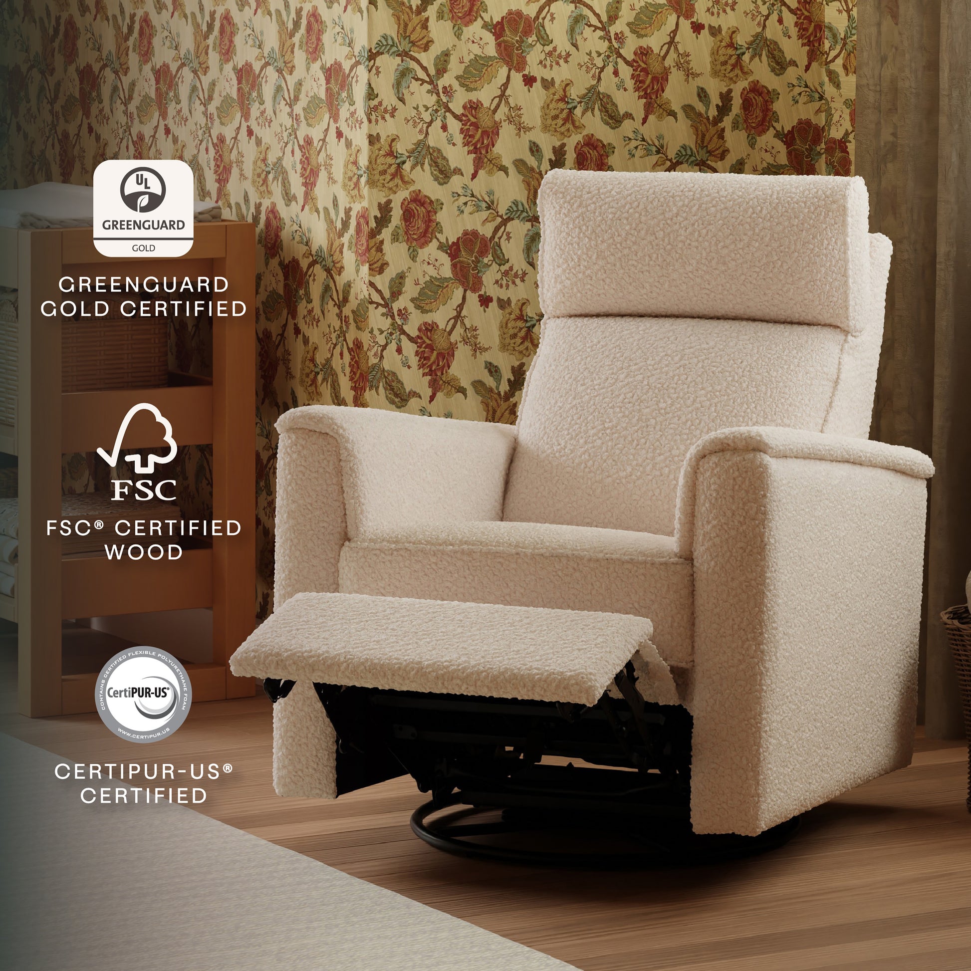 M17182CSG,Namesake,Willa Pro Power Glider Recliner w/ Power Lumbar in Chai Shearling