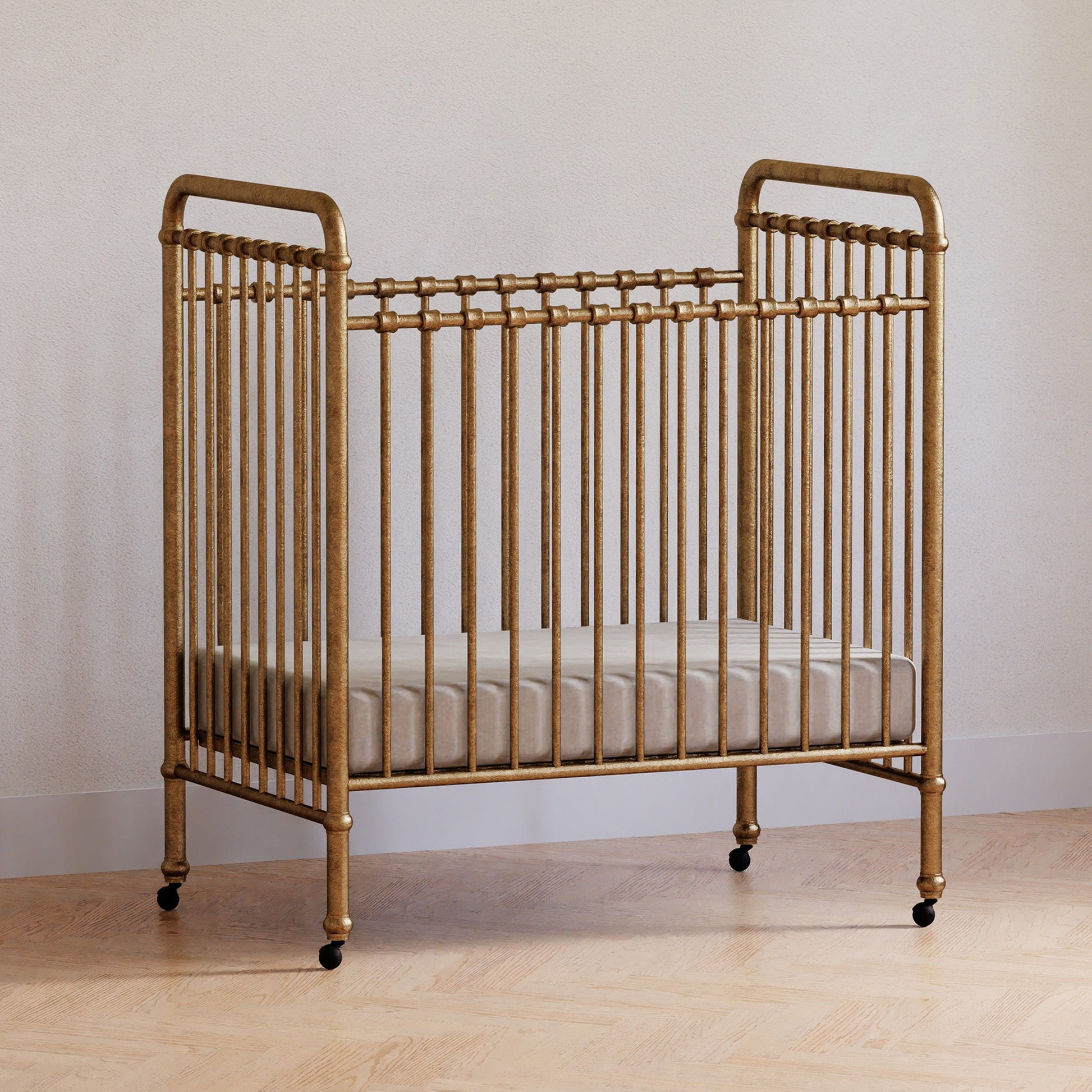 M15598VG,Namesake,Abigail 3-in-1 Convertible Mini Crib in Vintage Gold