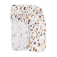 T29136,Babyletto,Terrazzo Muslin Mini Crib Sheet in GOTS Certified Organic Cotton