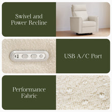 M17186PWB,Namesake,Willa Plus Power Glider Recliner w/ Power Headrest in Performance Ivory Boucle