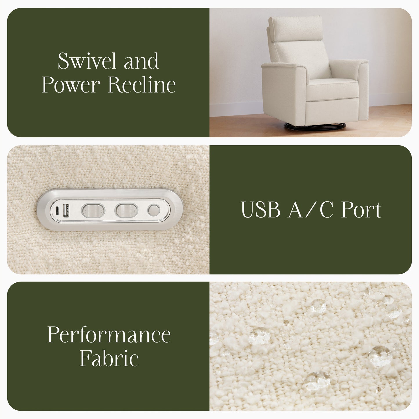 M17186PWB,Namesake,Willa Plus Power Glider Recliner w/ Power Headrest in Performance Ivory Boucle