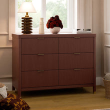 M26716CR,Namesake,Brimsley Tambour 6-Drawer Assembled Dresser in Crimson