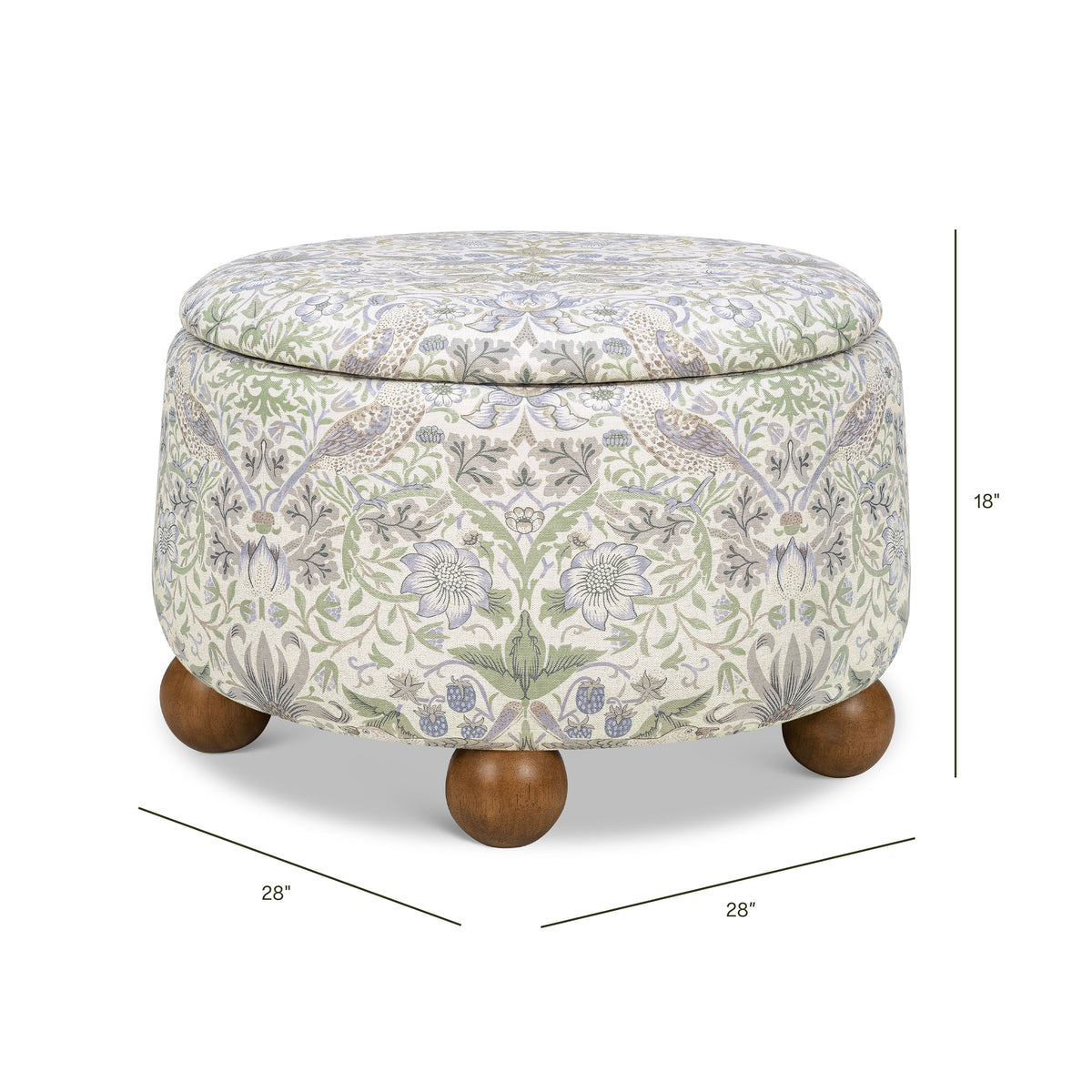 Morris & Co. x Namesake Tuffet Storage Ottoman - dimensions