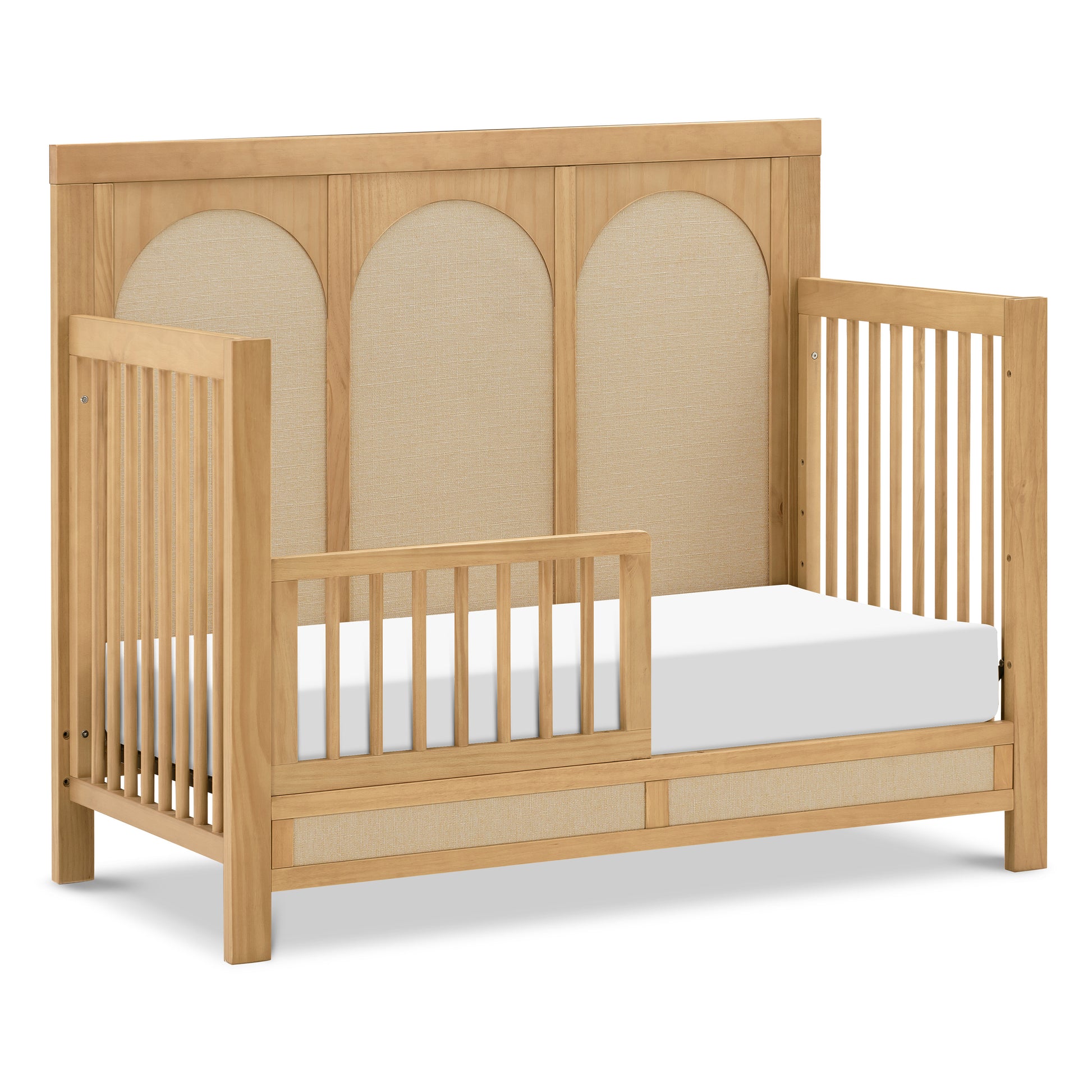 M24801HYPSEW,Namesake,Eloise 4-in-1 Convertible Crib in Honey & Performance Sand Eco-Weave