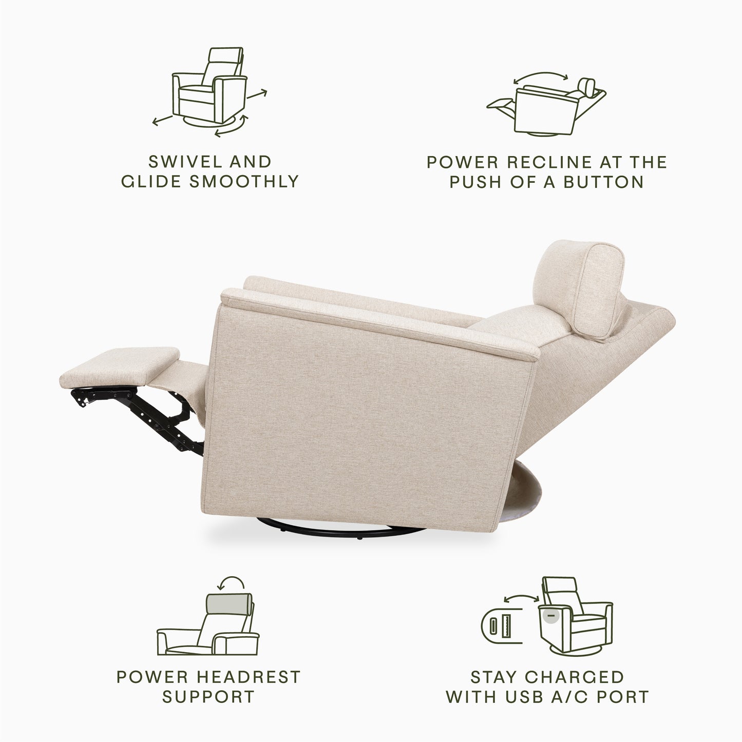 M17186PBEW,Namesake,Willa Plus Power Glider Recliner w/ Power Headrest in Performance Beach Eco-Weave