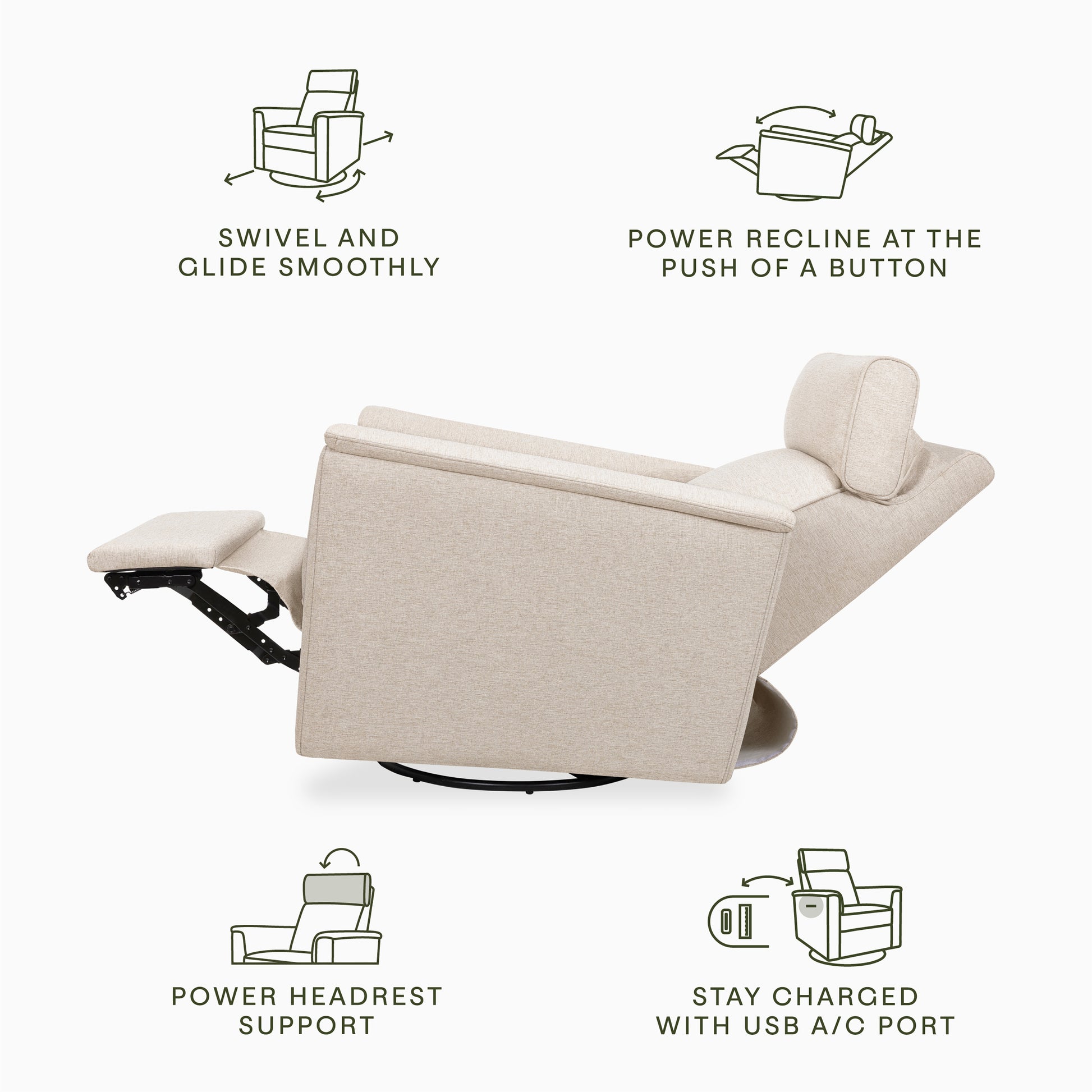 M17186PBEW,Namesake,Willa Plus Power Glider Recliner w/ Power Headrest in Performance Beach Eco-Weave