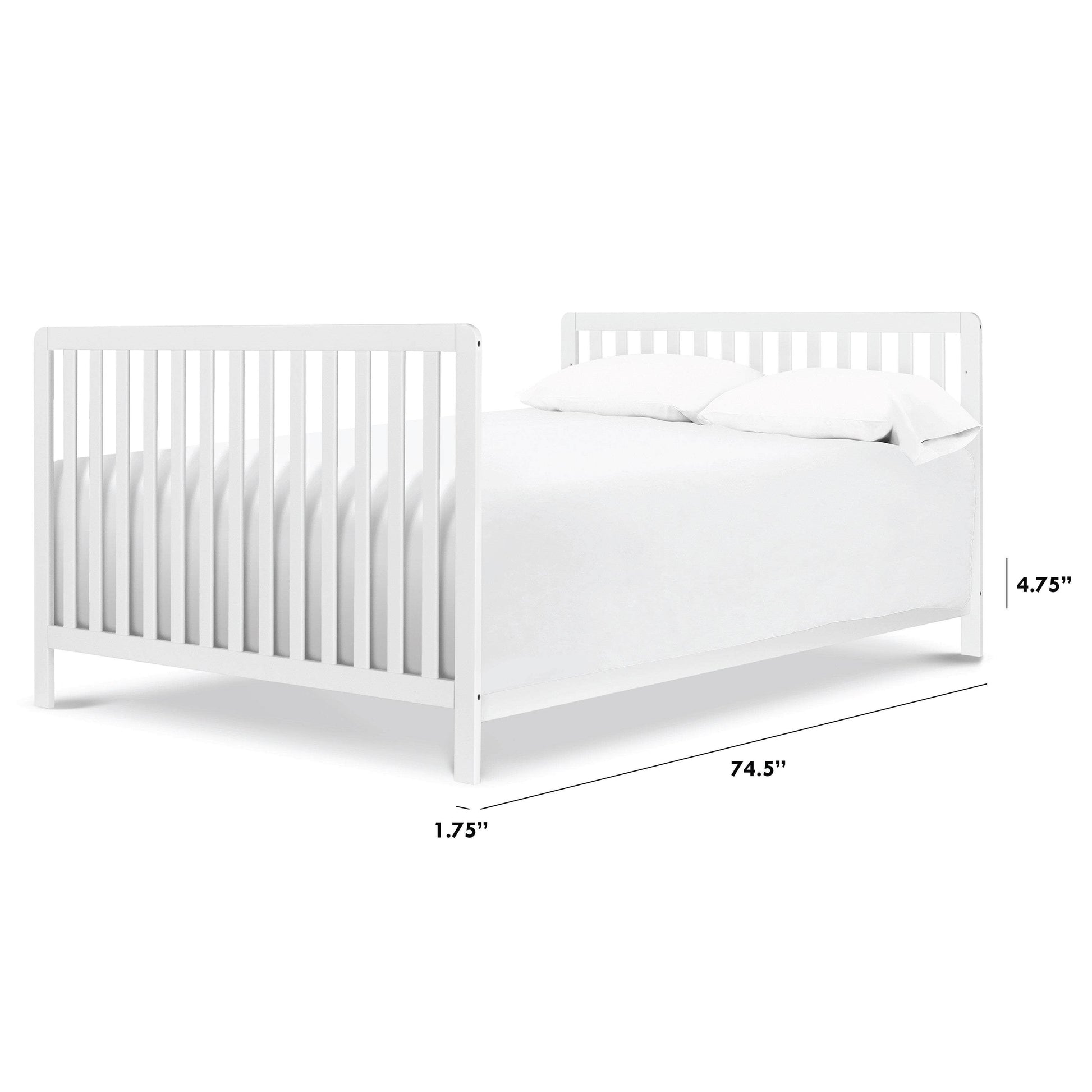 M5789W,Hidden Hardware Twin/Full Size Bed Conversion Kit In White Finish