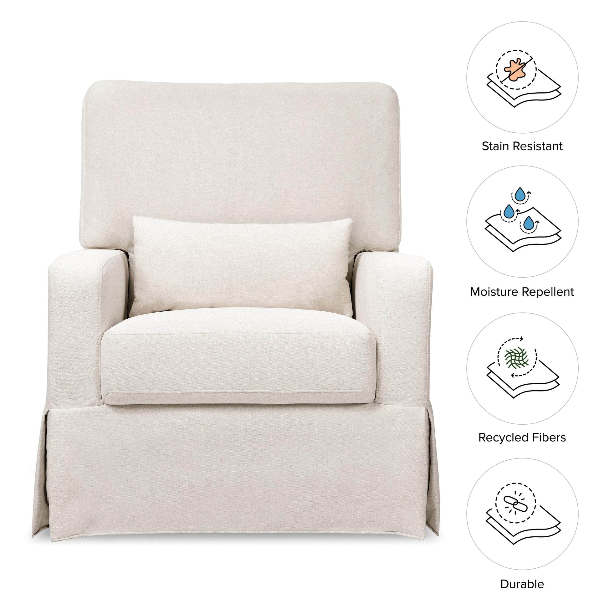 M21787PCMEW,Crawford Pillowback Comfort Swivel Glider in Performance Cream Eco-Weave