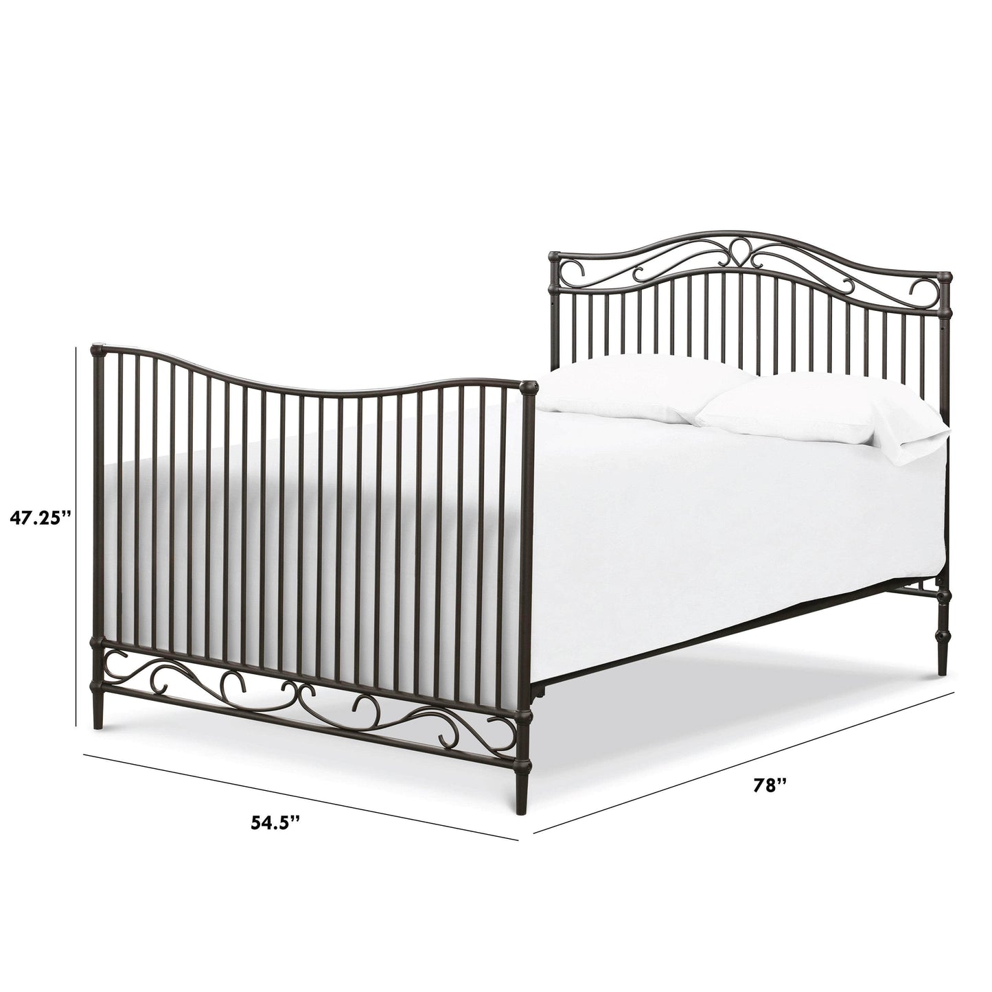 M21589UR,Noelle Full Size Bed Conversion Kit in Vintage Iron