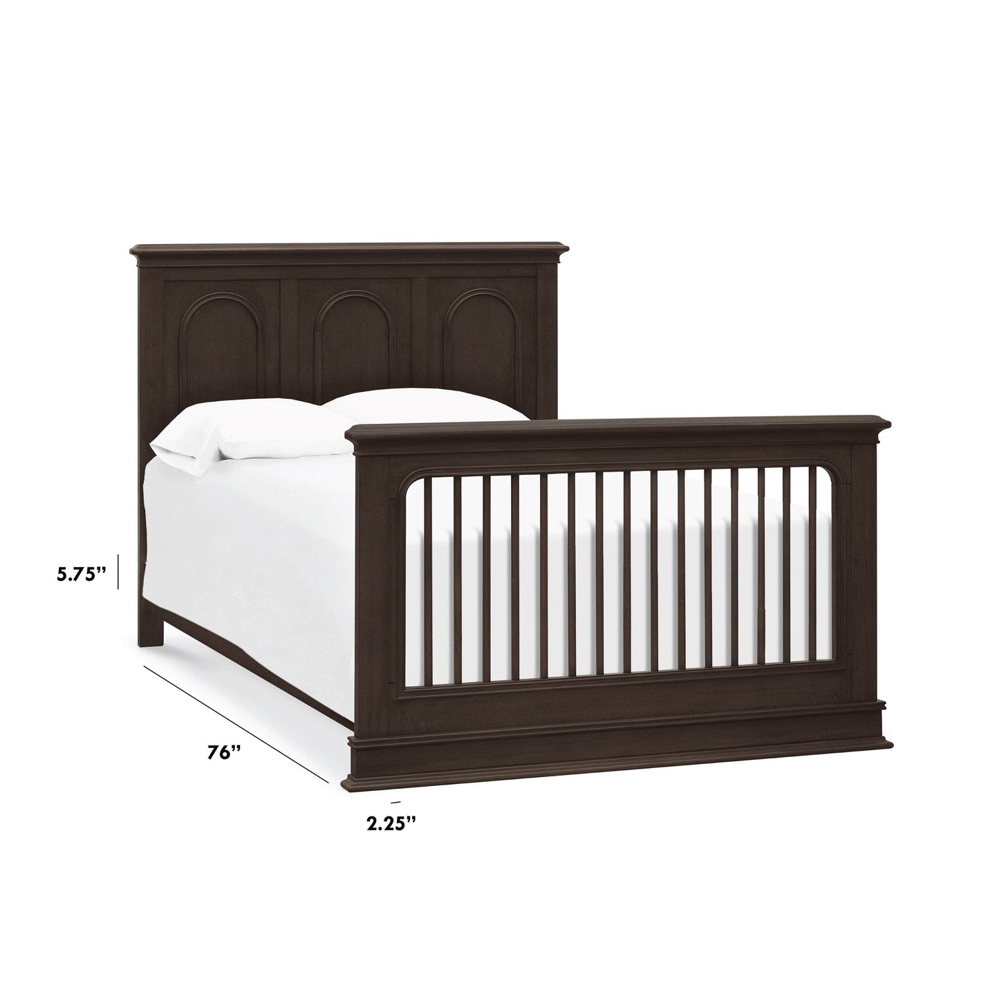 M7689BS,Full Size Bed Conversion Kit in Brownstone