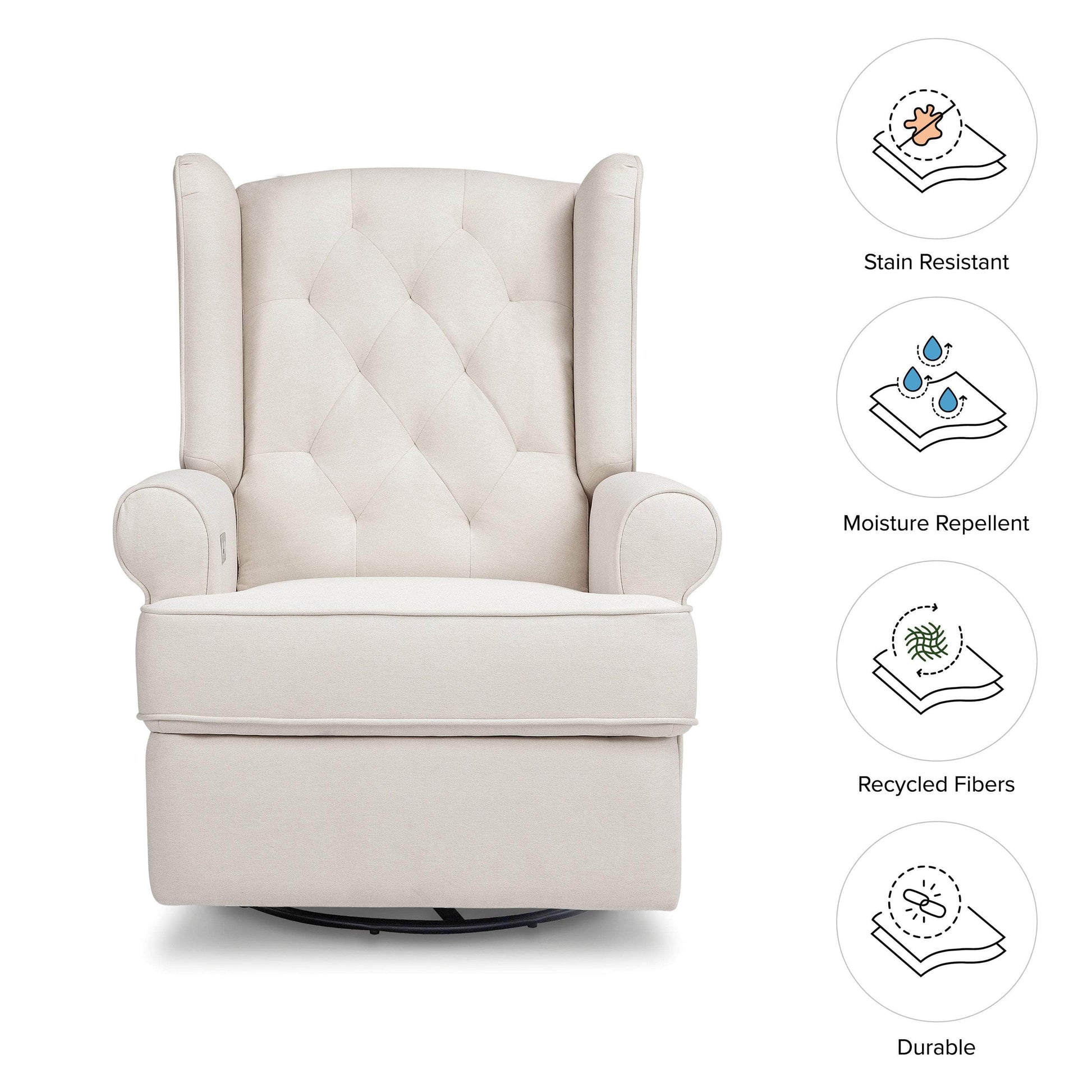 M21987PCMEW,Harbour Power Recliner in Performance Cream Eco-Weave