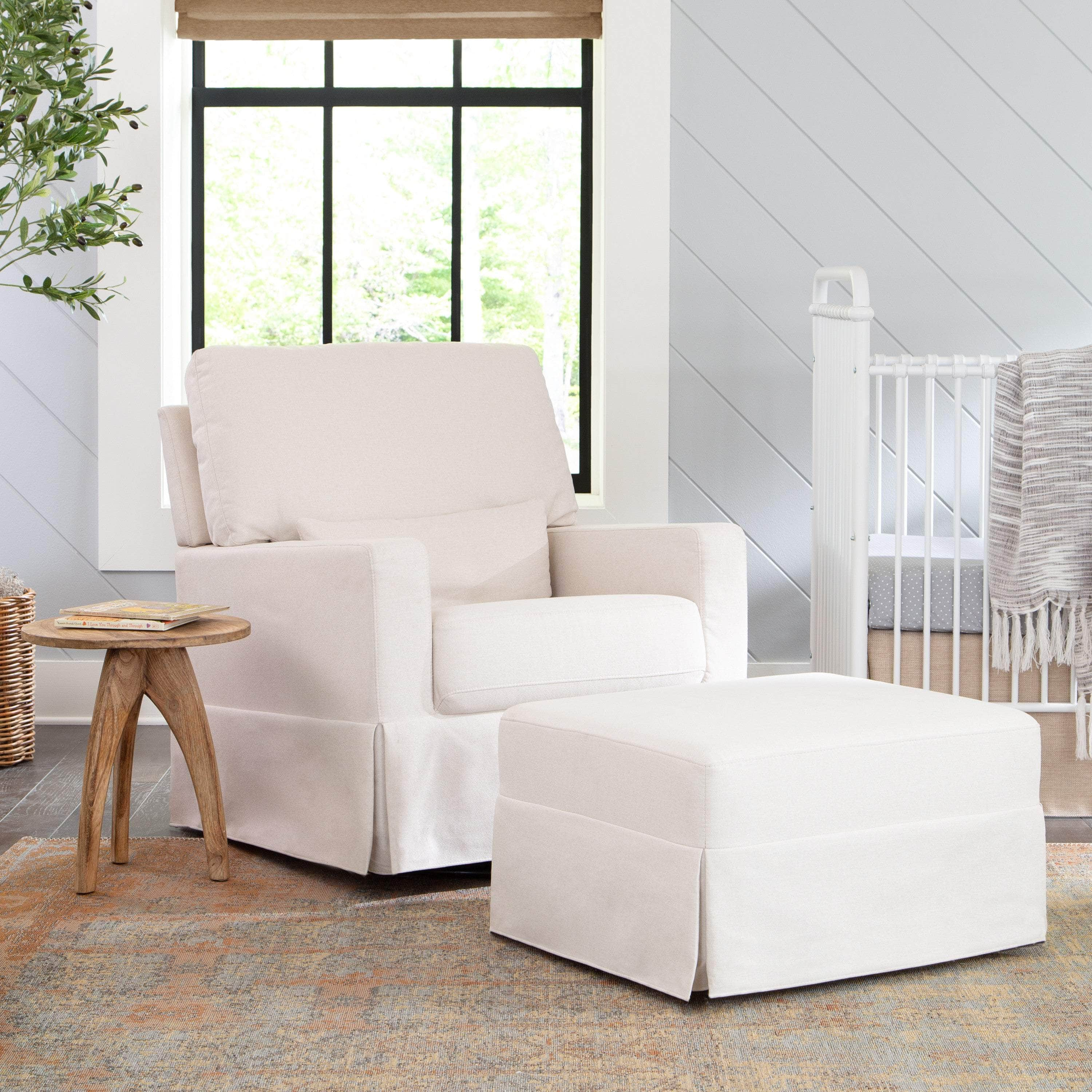 Double rocker with online ottoman