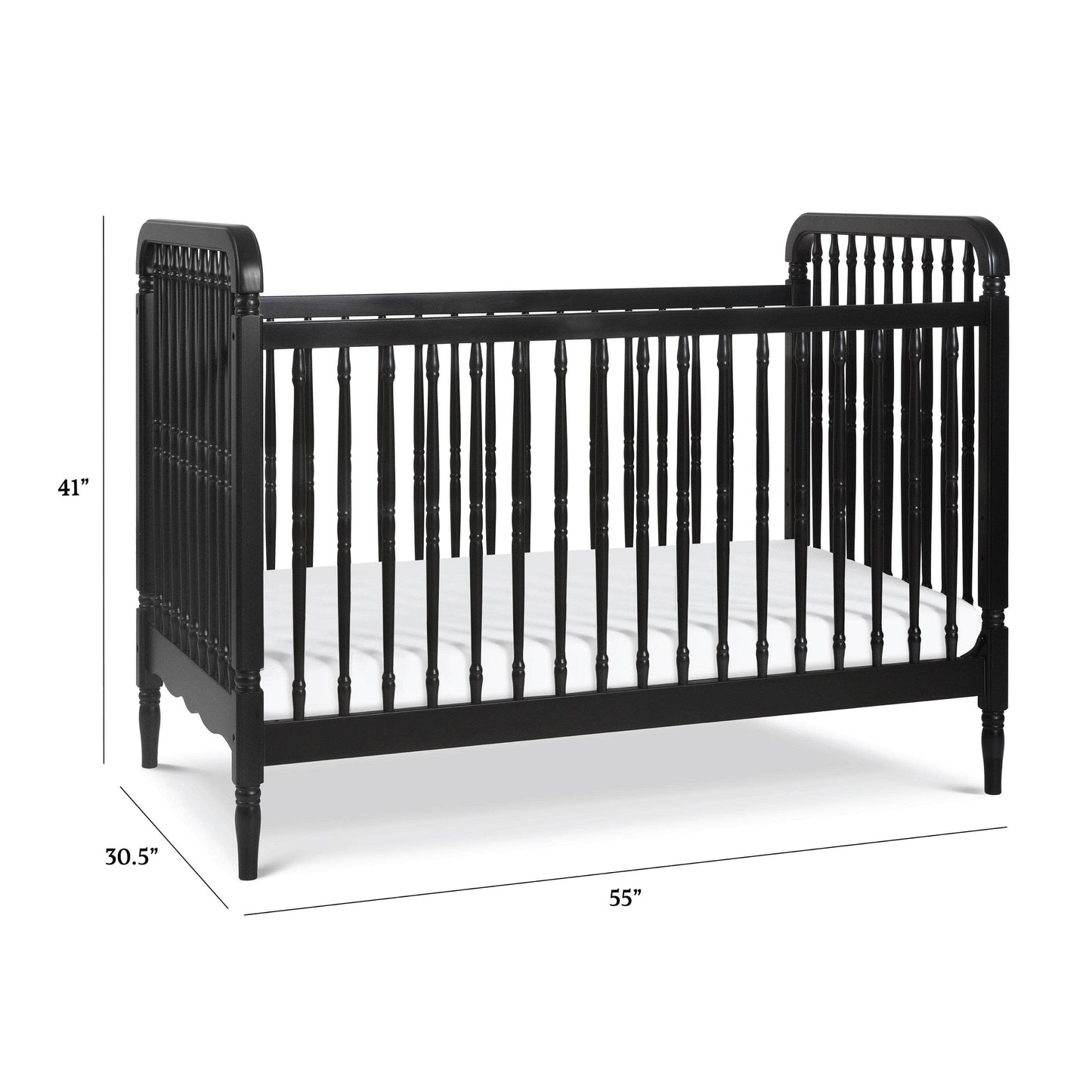 M7101B,Liberty 3-in-1 Convertible Spindle Crib w/Toddler Bed Conversion Kit in Black