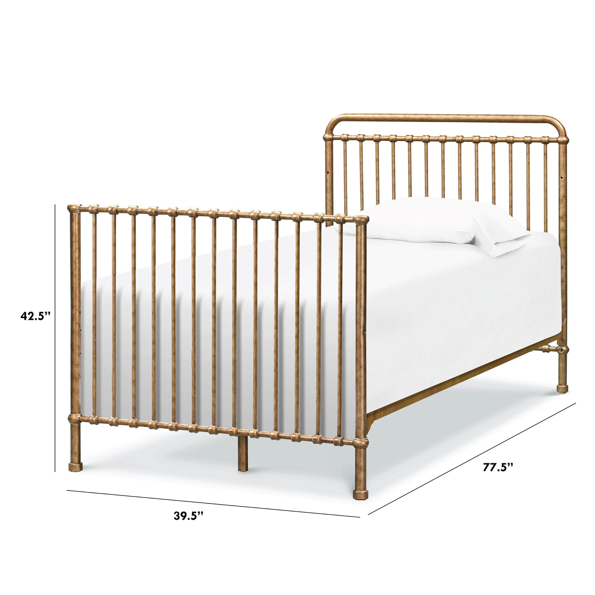 M15389VG,Twin Size Conversion Kit for Winston Mini Crib in Vintage Gold